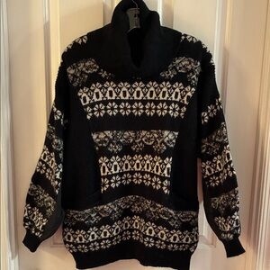 Cozy Vintage Organic Grown Black and White Women's Sweater
